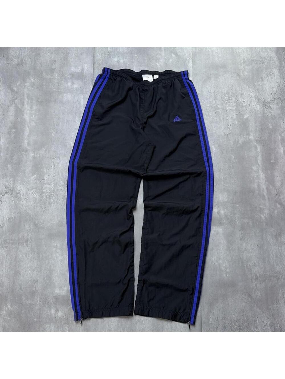 Y2K Black Adidas Grunge Striped Skater Baggy Trackpants